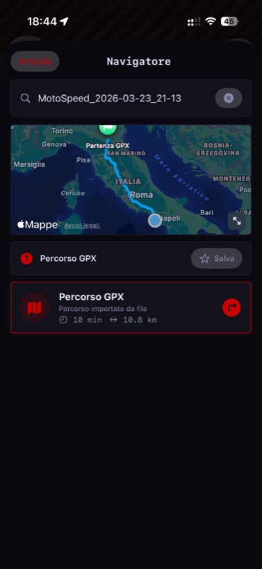 Percorso GPX