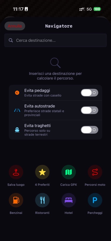 Ricerca destinazione